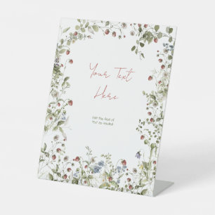 Your Text Wildflower Watercolor Baby Shower Pedestal Sign