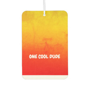 (Your Text) Yellow / Burnt Orange Gradient Grunge Car Air Freshener