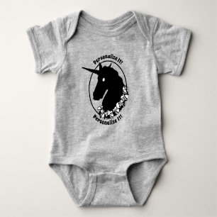 YOUR TEXT Zombie Unicorn Baby Bodysuit