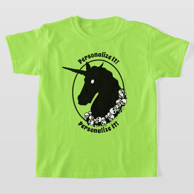 YOUR TEXT Zombie Unicorn T-Shirt (Laydown)