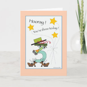 Your Three Peach Trim Birthday Card