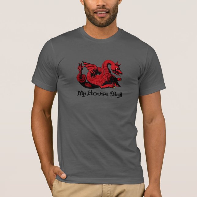 Your Thrones Style House Sigil Red Dragon T-Shirt (Front)