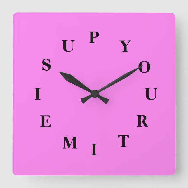 Your Time Is Up Violet Wall Clock by Janz (Front)