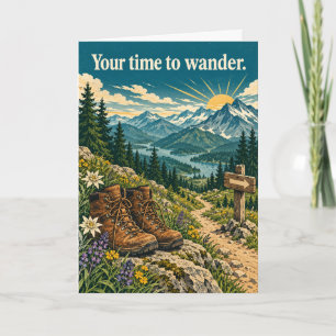 Your Time to Wander Hiking Boots Retirement Card