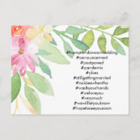 Your Top 12 Hashtags Floral Postponed Wedding