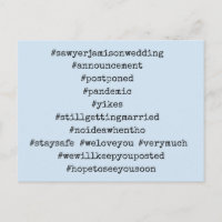 Your Top 12 Hashtags Light Blue Postponed Wedding