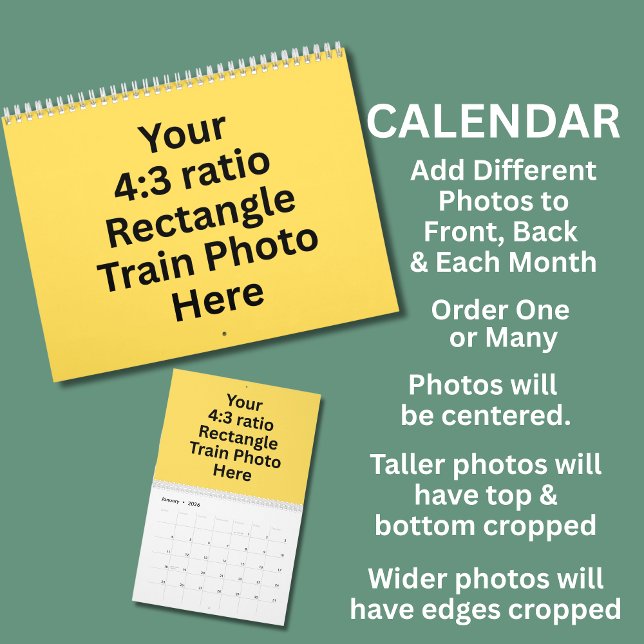 Your Train Photos 12 Month   Calendar (Creator Uploaded)