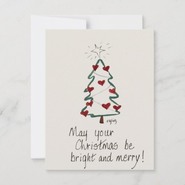 Your Tree Bright and Merry  text Holiday Card (Front)