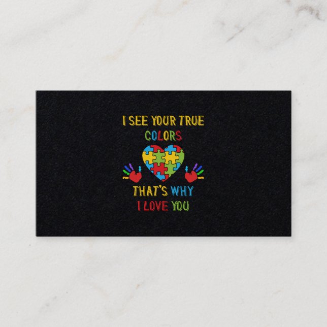 Your True Colors Autism Business Card (Front)