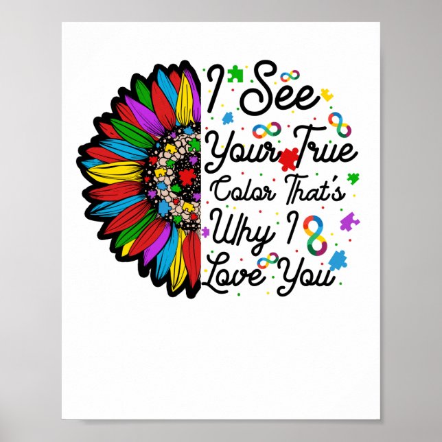 Your True Colour Infinity Rainbow Neurodiversity Poster (Front)