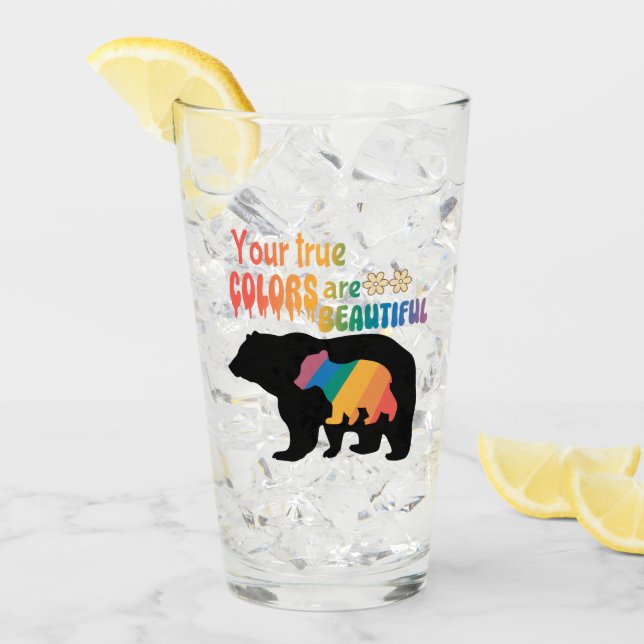 Your True Colours Are Beautiful – Bear Silhouette Glass (Front Ice)