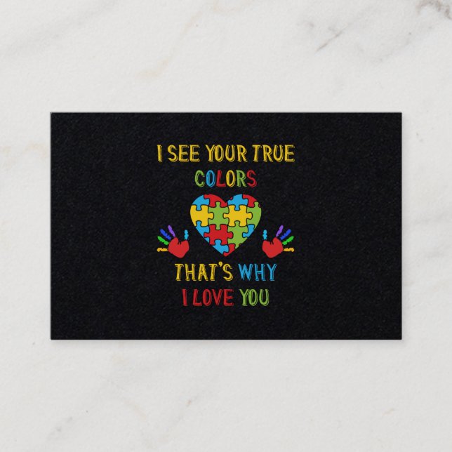 Your True Colours Autism Business Card (Front)