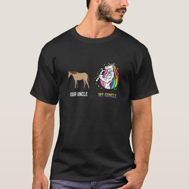Your Uncle My Guncle Gay Pride Unicorn Nephew Niec T-Shirt (Front)