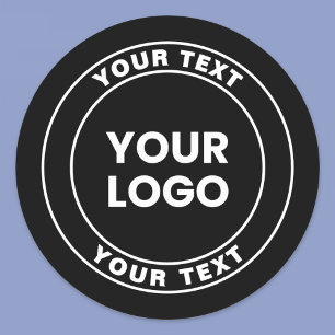 Your Uploaded Logo + Bold Circular Text Classic Round Sticker