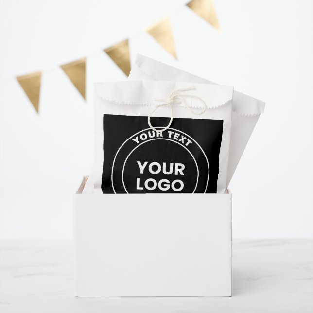 Your Uploaded Logo + Bold Circular Text  Favour Bags (Party)