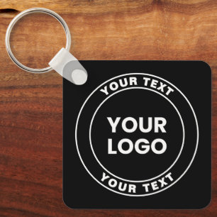 Your Uploaded Logo + Bold Circular Text  Key Ring