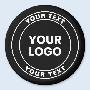 Your Uploaded Logo + Bold Circular Text Magnet
