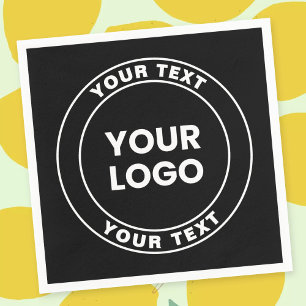 Your Uploaded Logo + Bold Circular Text Napkin