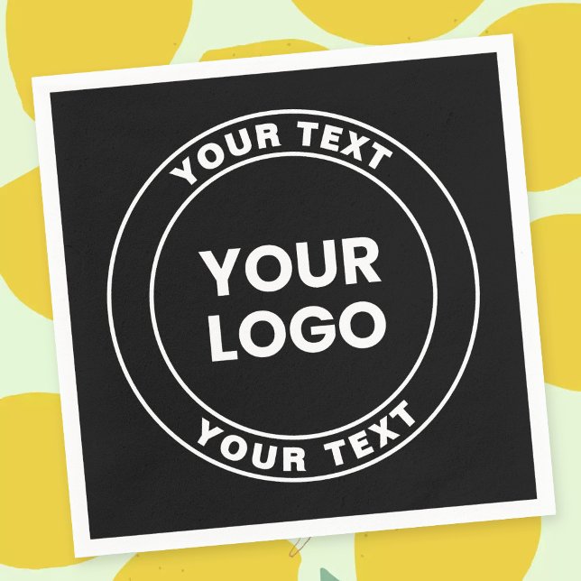 Your Uploaded Logo + Bold Circular Text  Napkin (Creator Uploaded)