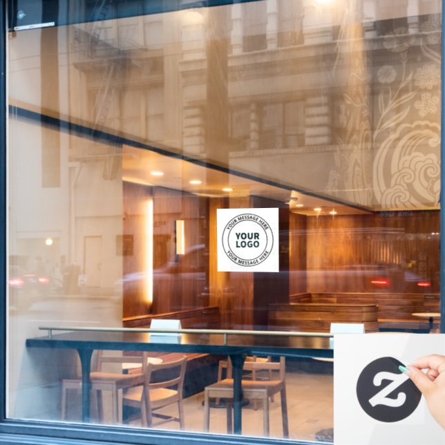Your Uploaded Logo + Editable Circular Text  (Cafe Window)