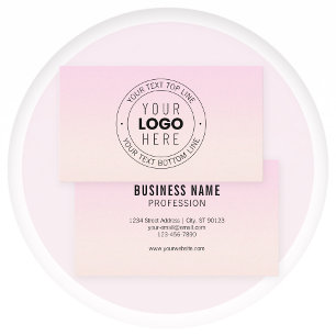 Your Uploaded Logo   Editable Circular Text  Business Card