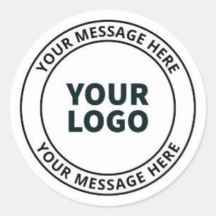 Your Uploaded Logo + Editable Circular Text  Classic Round Sticker