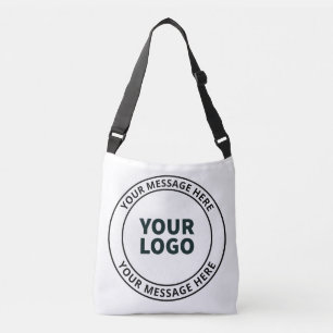 Your Uploaded Logo + Editable Circular Text  Crossbody Bag