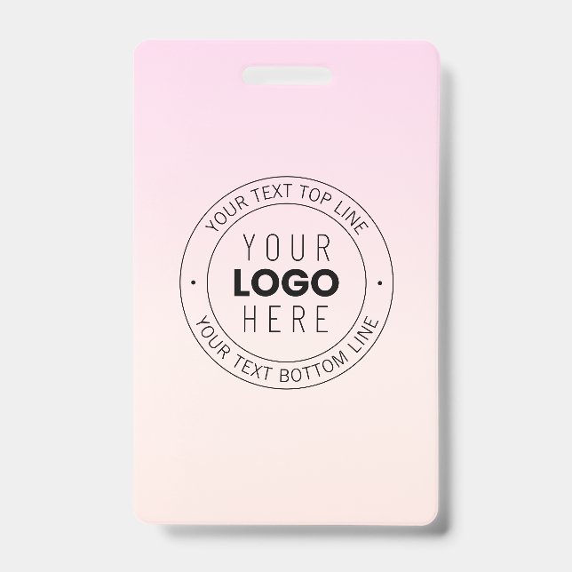 Your Uploaded Logo | Editable Circular Text  ID Badge (Front)