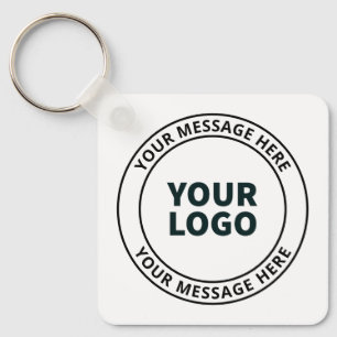 Your Uploaded Logo + Editable Circular Text  Key Ring