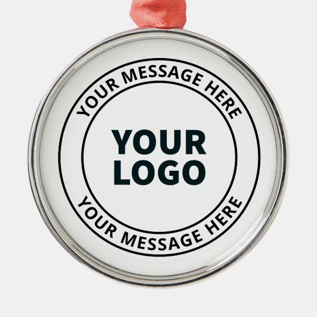 Your Uploaded Logo + Editable Circular Text  Metal Tree Decoration (Front)