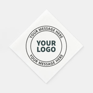 Your Uploaded Logo + Editable Circular Text  Napkin