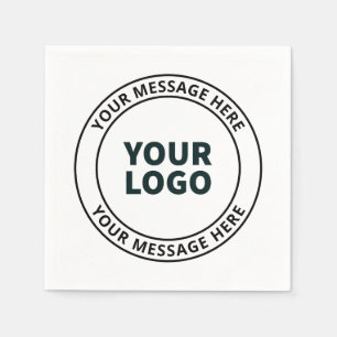 Your Uploaded Logo + Editable Circular Text  Napkin