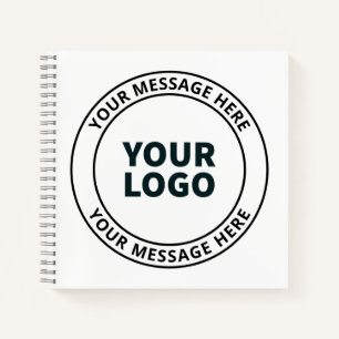 Your Uploaded Logo + Editable Circular Text Notebook