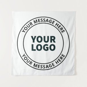 Your Uploaded Logo + Editable Circular Text  Tapestry