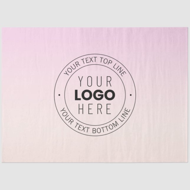 Your Uploaded Logo | Editable Circular Text  Tissue Paper (Front)