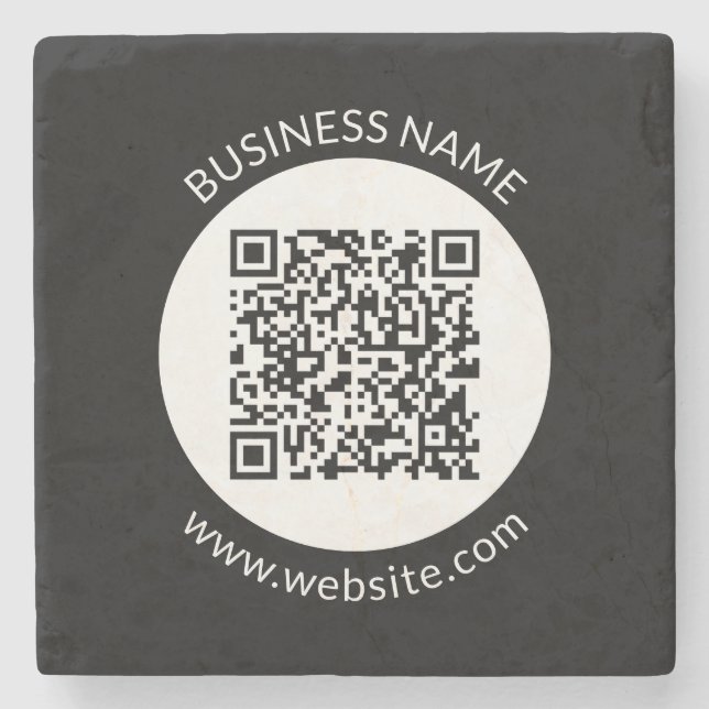 Your Uploaded QR code | Editable Text & Colours Stone Coaster (Front)