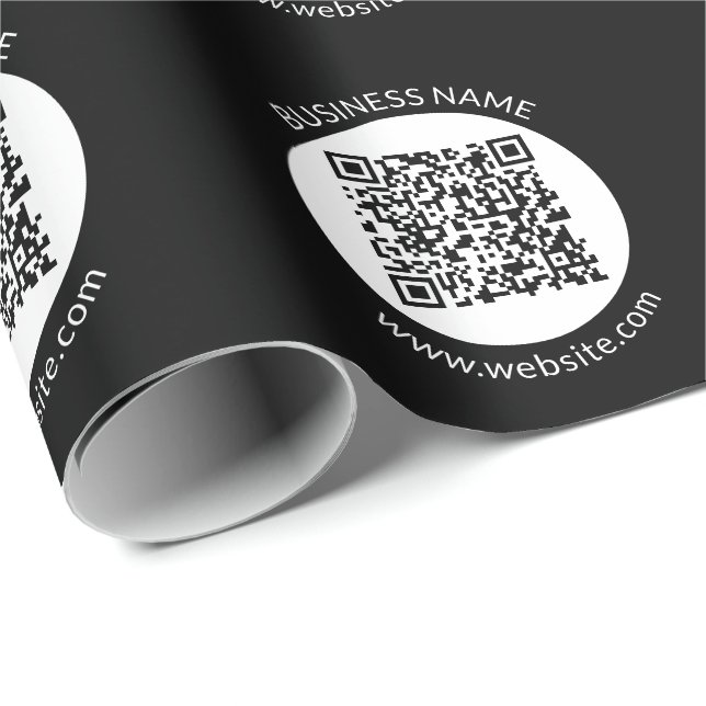 Your Uploaded QR code | Editable Text & Colours Wrapping Paper (Roll Corner)