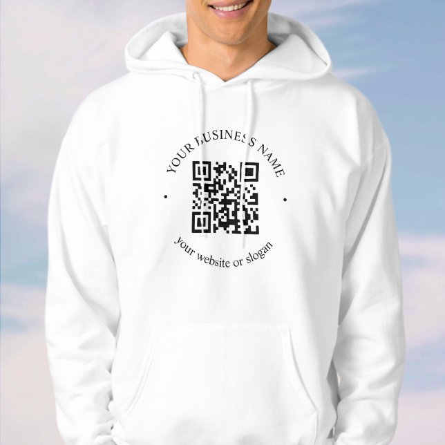 Your Uploaded QR code Plus Editable Circular Text Hoodie (Creator Uploaded)