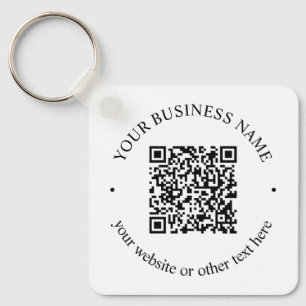 Your Uploaded QR code Plus Editable Circular Text Key Ring
