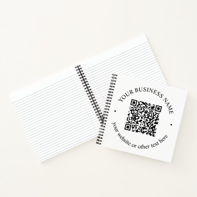 Your Uploaded QR code Plus Editable Circular Text Notebook (Inside)