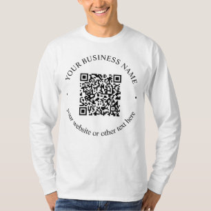 Your Uploaded QR code Plus Editable Circular Text T-Shirt