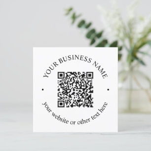 Your Uploaded QR code Plus Editable Circular Text Thank You Card