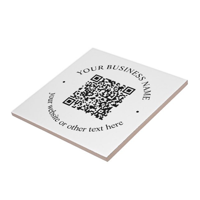 Your Uploaded QR code Plus Editable Circular Text Tile (Side)