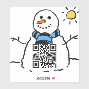 Your URL on a Snowman QR Code Sticker