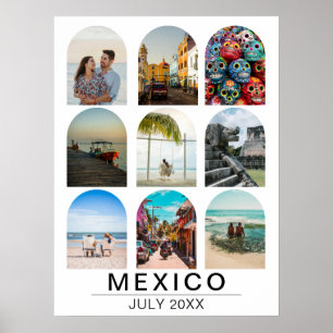 Your Vacation Memories 9 Photo Arch Collage Travel Poster