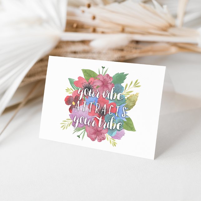 Your Vibe Attracts Your Tribe Wildflower Quote Card (Creator Uploaded)