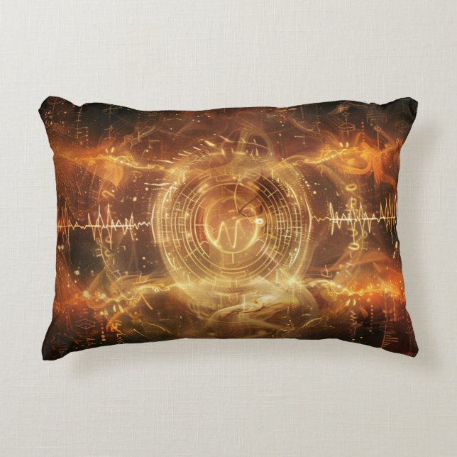 Your Voice is a Sigil — Mystical Frequency Art Decorative Cushion (Front)