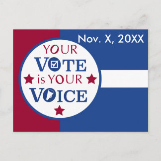 Your Voice is Your Vote in Person Ballot Reminder Postcard