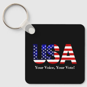 Your Voice Your Vote Election Politics State USA Key Ring