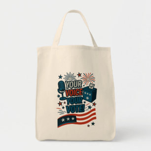 Your Voice Your Vote Patriotic Election Tote Bag